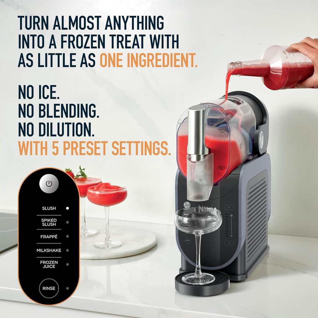Ninja SLUSHi Professional Frozen Drink Maker with RapidChill Technology, Frozen Drink & Slushie Machine, 5 Preset Programs, Frozen Margaritas, Frappés, and More, Grey, FS301C, (Canadian Version)