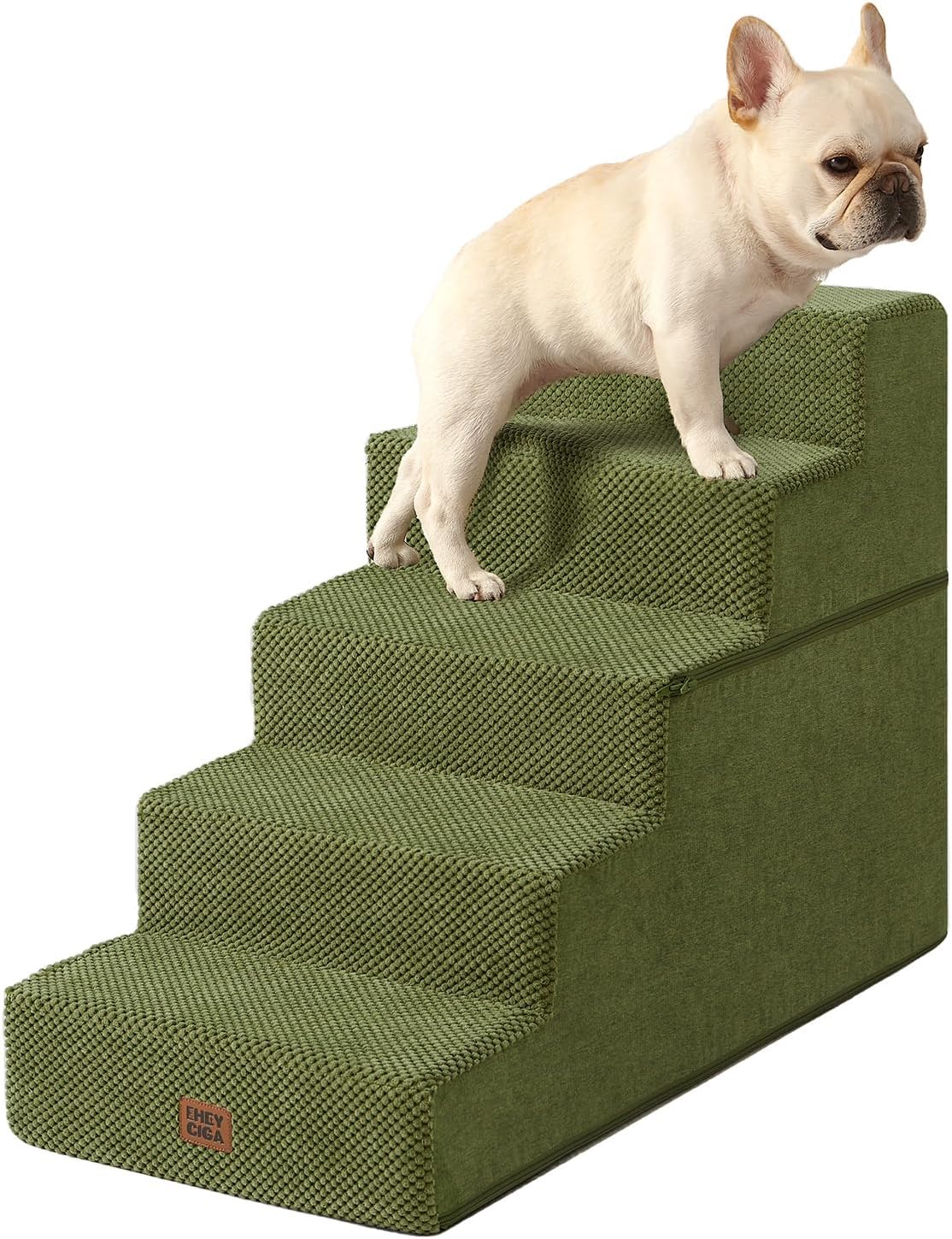 EHEYCIGA Dog Stairs for Bed 18" H, 4-Step Dog Steps for High Bed, Pet Steps for Small Dogs and Cats, Non-Slip Balanced Pet Ramp Indoor, Grey