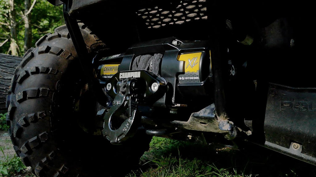 Champion Power Equipment XL 3500-lb. ATV/UTV Synthetic Rope Winch Kit