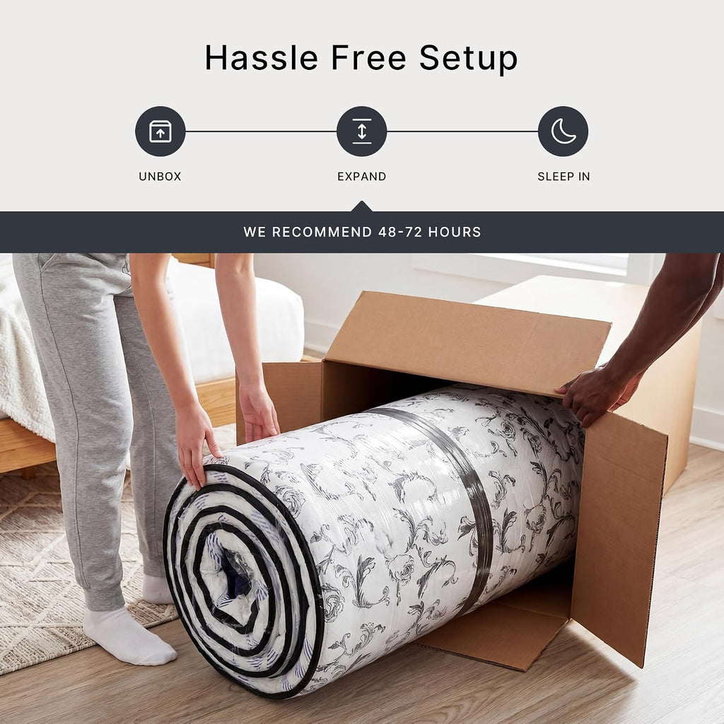 Signature Design by Ashley Queen Size Chime 8 Inch Medium Firm Innerspring Mattress with Pressure Relief Quilt Foam, Fiberglass-Free, Mattress In A Box