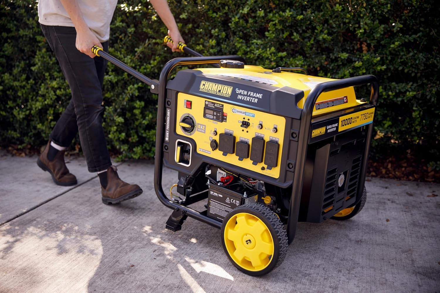 Champion Power Equipment 10,000-Watt Electric Start Home Backup Portable Open Frame Inverter Generator with Quiet Technology and Free 3-Year Warranty