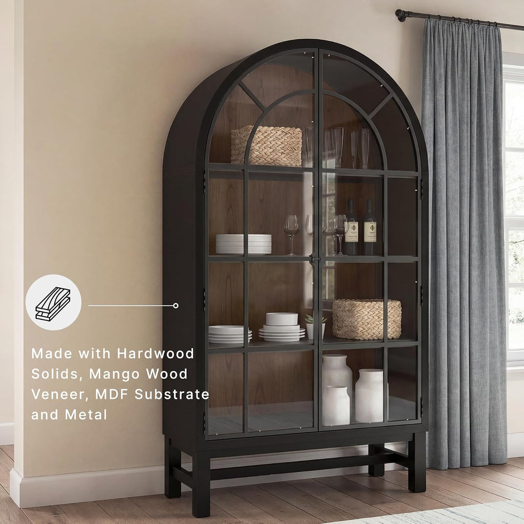 Signature Design by Ashley Chadworth Classic Display Cabinet with Anti-Tipping, Brown & Black
