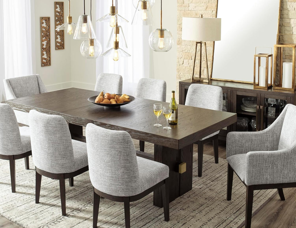 Signature Design by Ashley Burkhaus Traditional Dining Room Server with 2 Cabinets, Dark Brown