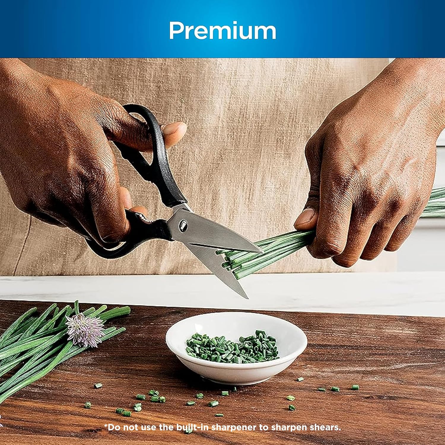 Ninja K52015 Foodi NeverDull 15 Piece Premium Knife System, Wood Series Block, German Stainless Steel, with Built-in Sharpener, Stainless Steel/Walnut
