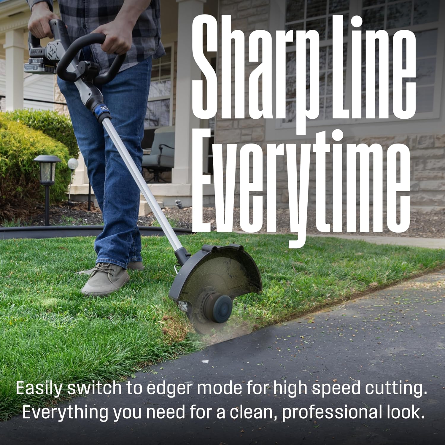 Westinghouse 20V 2-in-1 Cordless String Trimmer and Edger, 12 Inch Cutting Path with 2.0Ah Battery and Charger