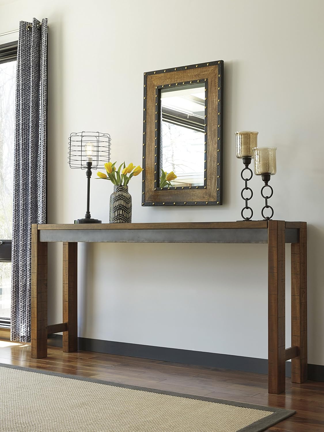 Signature Design by Ashley Furniture Torjin Long Counter Height Table, Seats up to 3, Wood, 72.13" W x 16" D x 36" H, 2-tone Brown