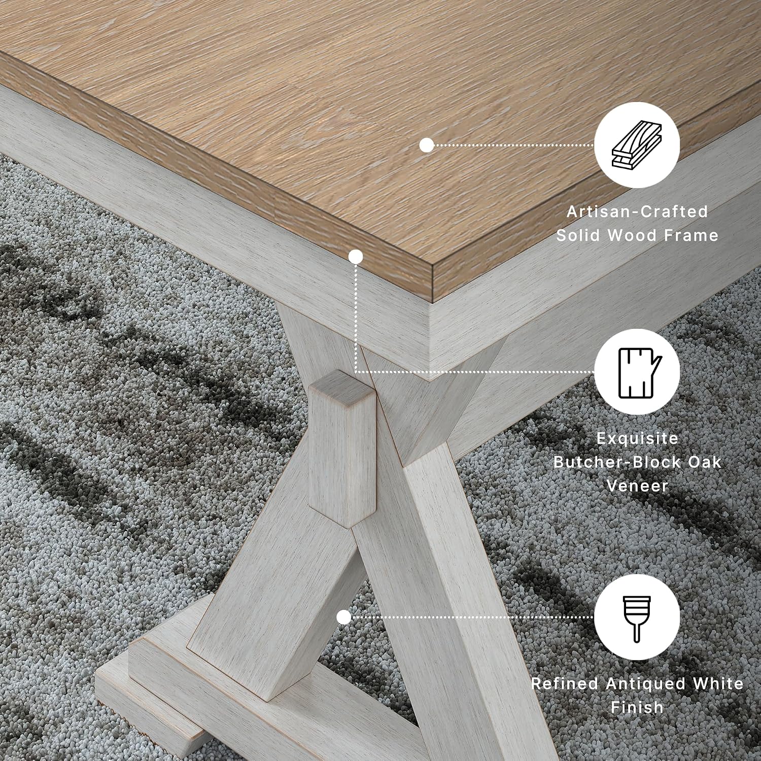 Signature Design by Ashley Westlinport Farmhouse 48" Dining Bench with Antiqued Finish, Antique White
