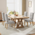 HOMRELEXA Wooden Dining Chairs Set of 4, Dining Room Chairs with Wood Legs, Cloud-Like Cushion & Reinforcement Structure Design for Kitchen/Living Room/Restaurant, Easy Assembly