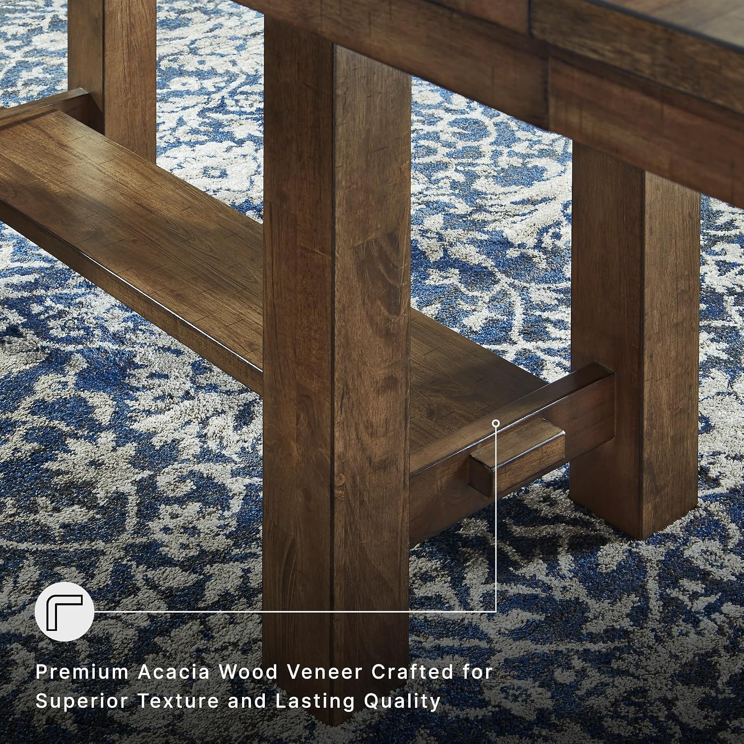 Signature Design by Ashley Moriville Rectangular Dining Extension Table, 2 Extension Leaves, Seats 8, 36" W x 86" D x 30.13" H, Wood & Acacia Veneer, Brown