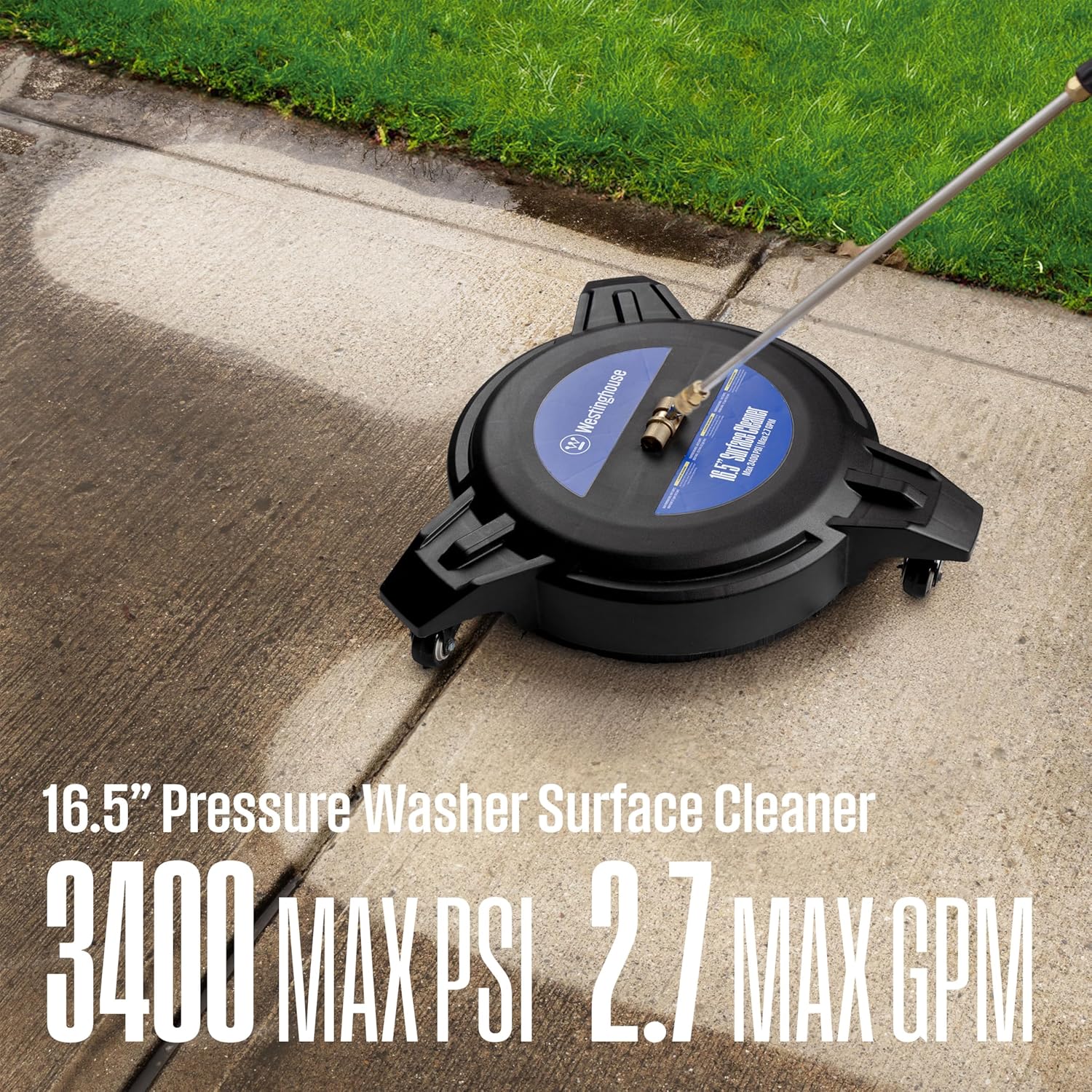 Westinghouse Universal 16.5" Pressure Washer Plastic Surface Cleaner Attachment - 3400 Max PSI, 1/4” Connector - for Gas and Electric Pressure Washers