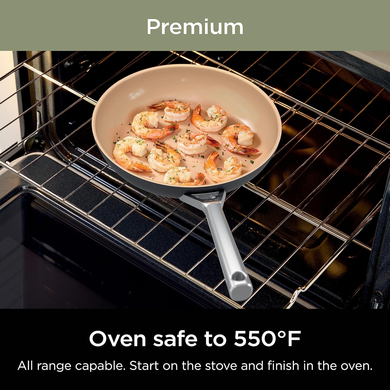 Ninja Pots and Pans Set Non Stick | Extended Life Premium Ceramic Cookware Set | 9-Piece Nonstick | PTFE Free | Oven Safe to 550°F | Induction Compatible | Frying Pan x3 | Cooking Pot x3 | CW99009