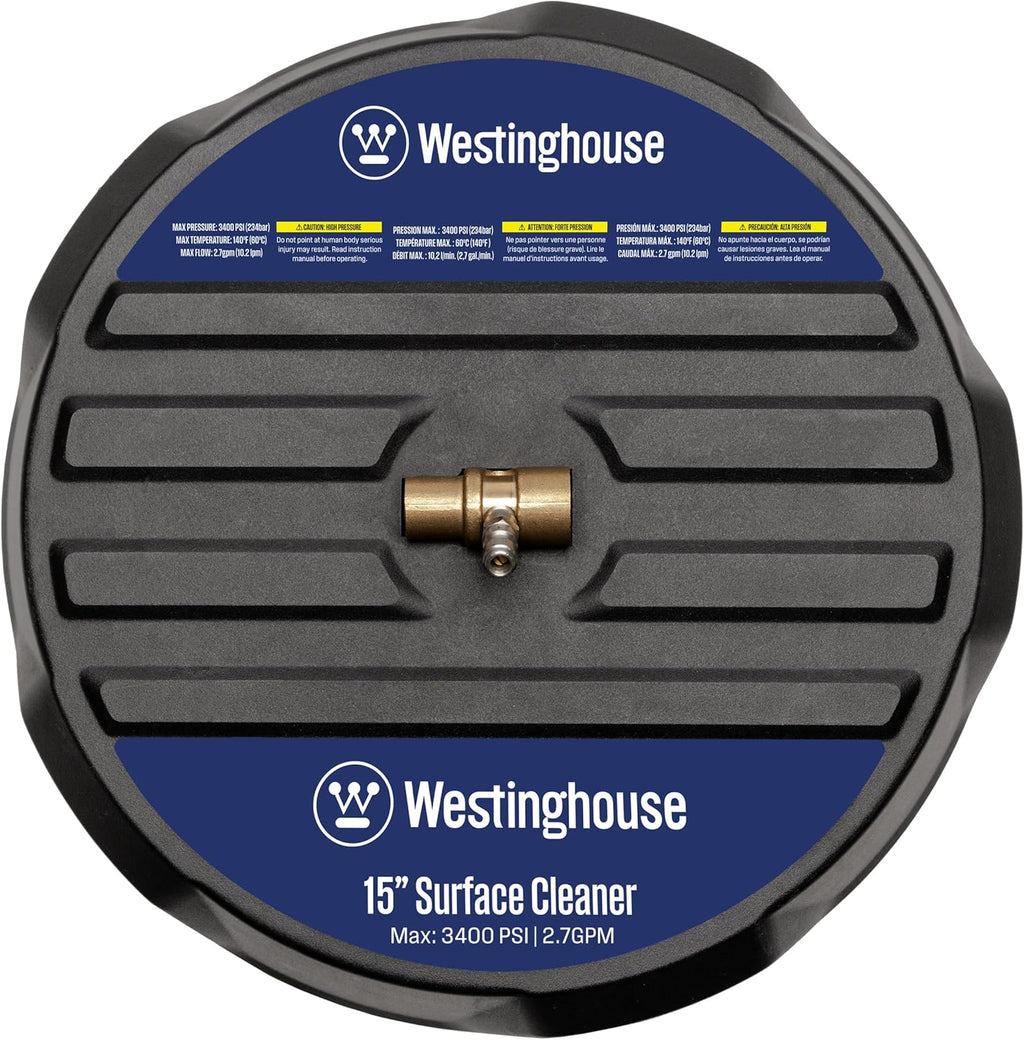 Westinghouse Universal 15” Pressure Washer Surface Cleaner Attachment - 3400 Max PSI, 1/4” Connector - For Gas and Electric Pressure Washers