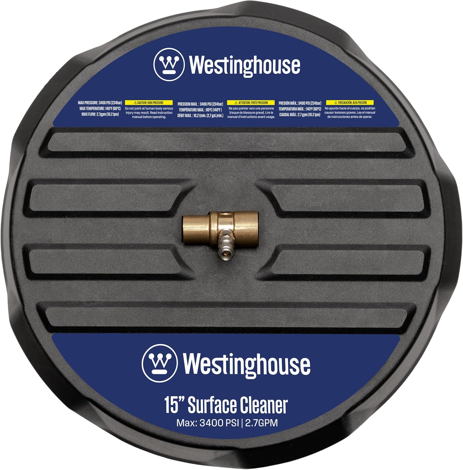 Westinghouse Universal 15” Pressure Washer Surface Cleaner Attachment - 3400 Max PSI, 1/4” Connector - For Gas and Electric Pressure Washers