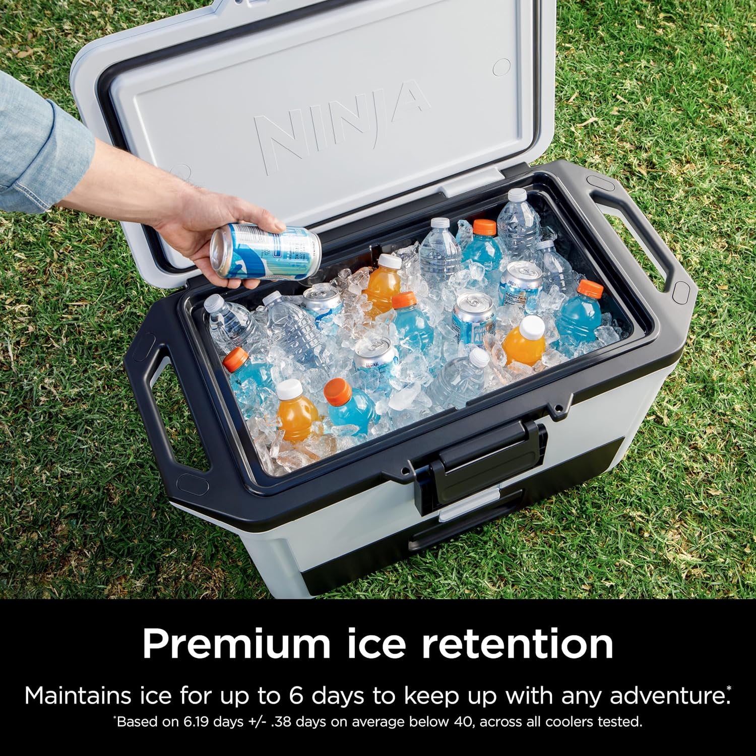 Ninja FrostVault 30 Qt Hard Cooler with Dry Zone, Integrated Fridge Temp Storage Drawer, 1 Count