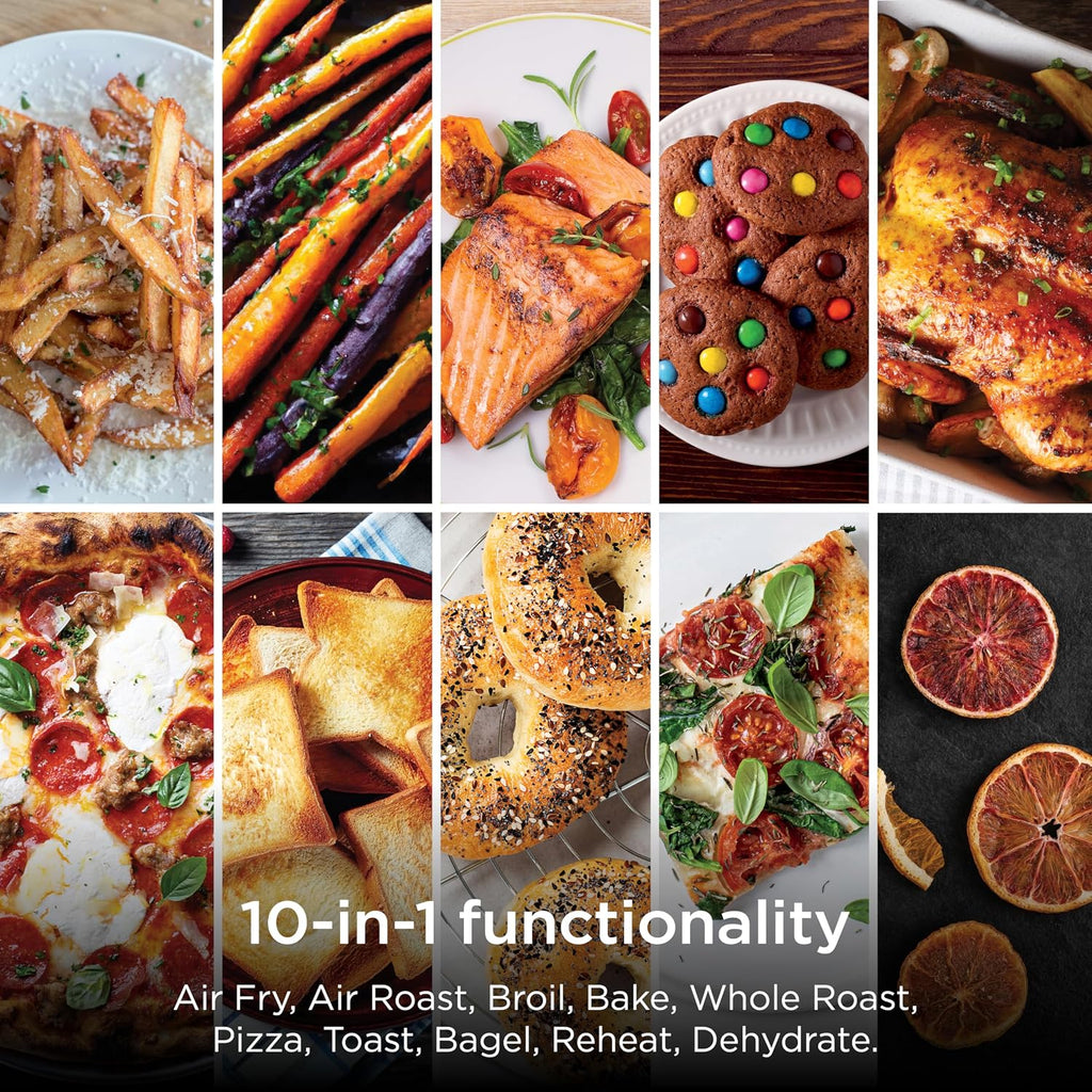Ninja Air Fryer & Toaster Oven Combo | 10-in-1 Foodi XL Pro Air Fry Countertop Oven | Fit a 5-lb Chicken & Sheet Pan of Vegetables | Bake, Dehydrate, Toast & More |1800 Watts | Stainless Steel | DT201