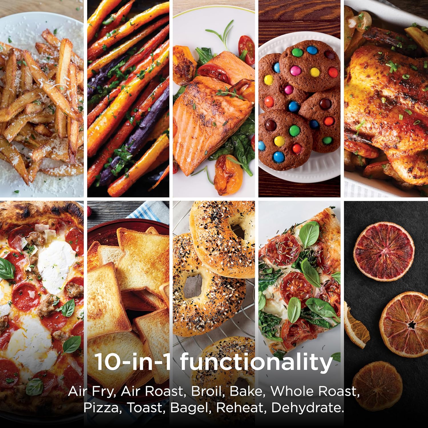 Ninja Air Fryer & Toaster Oven Combo | 10-in-1 Foodi XL Pro Air Fry Countertop Oven | Fit a 5-lb Chicken & Sheet Pan of Vegetables | Bake, Dehydrate, Toast & More |1800 Watts | Stainless Steel | DT201