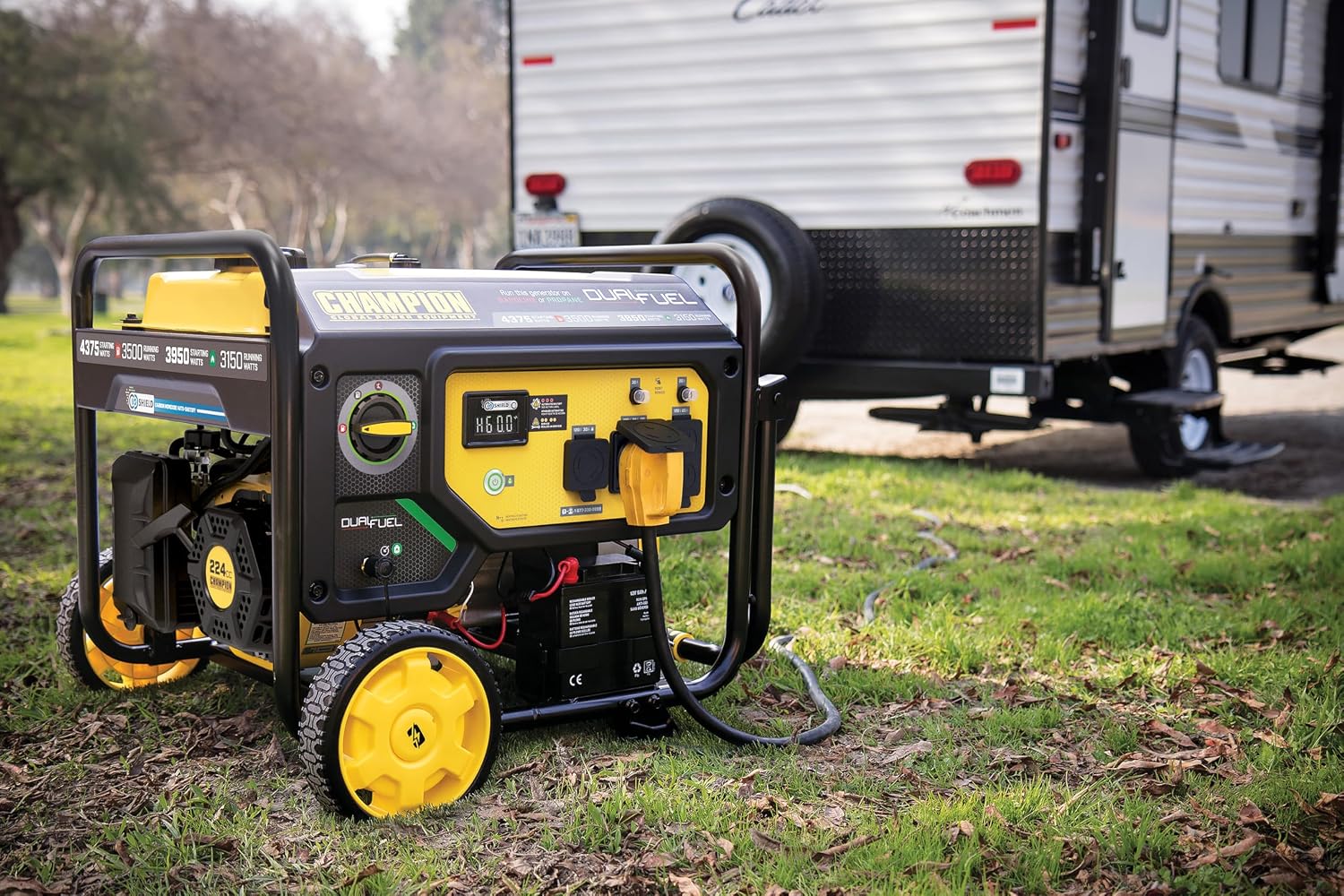 Champion Power Equipment 4375-Watt Portable Generator | Wireless Start, Dual Fuel, RV Ready, Free 3-Year Warranty